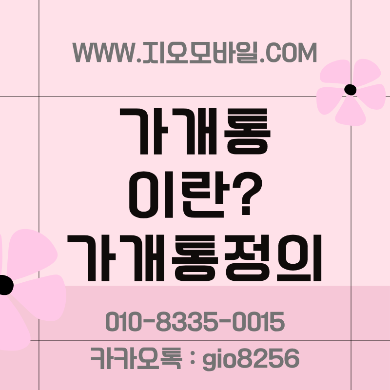 가개통 가개통이란 가개통정의 가개통방법 가개통업체