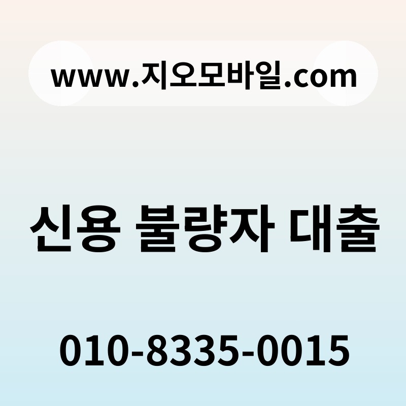 신용 불량자 대출