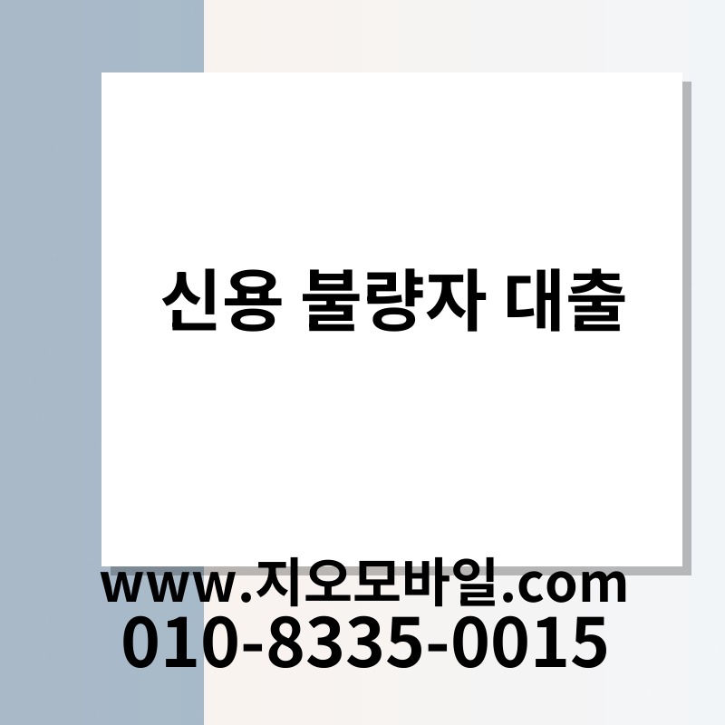 신용 불량자 대출