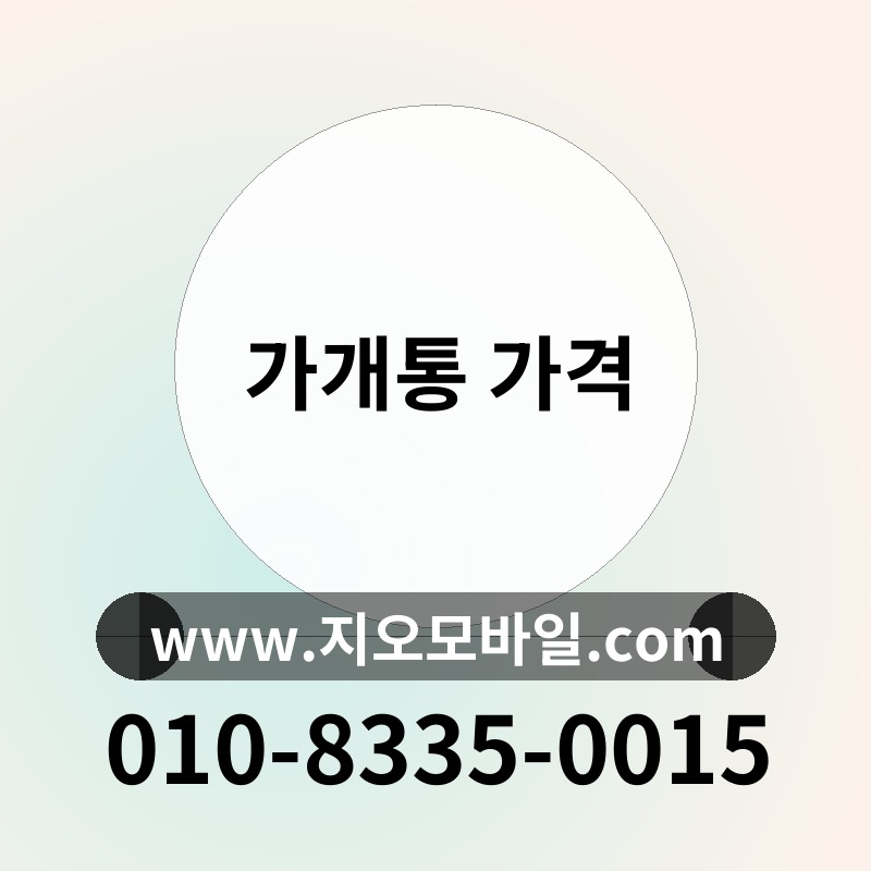가개통 가격