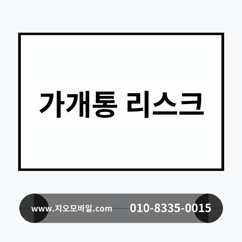 가개통 리스크