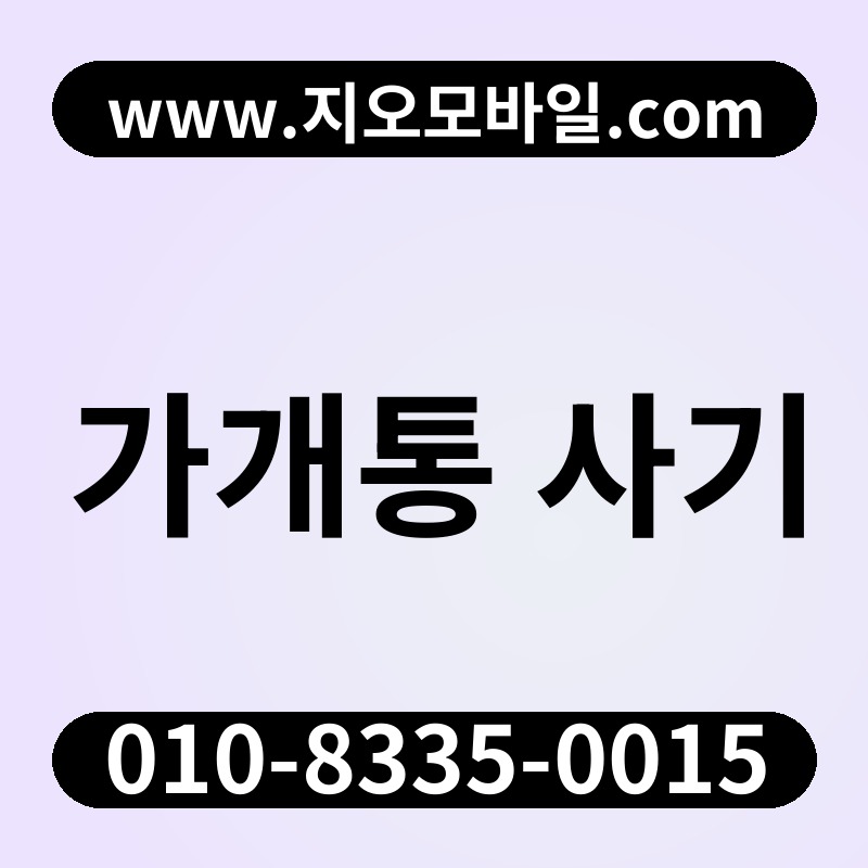가개통 사기