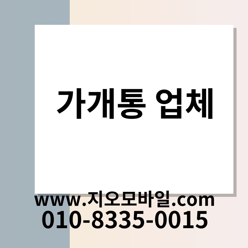 가개통 업체