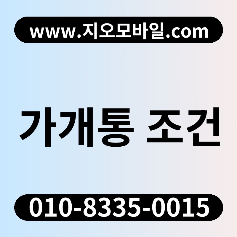 가개통 조건