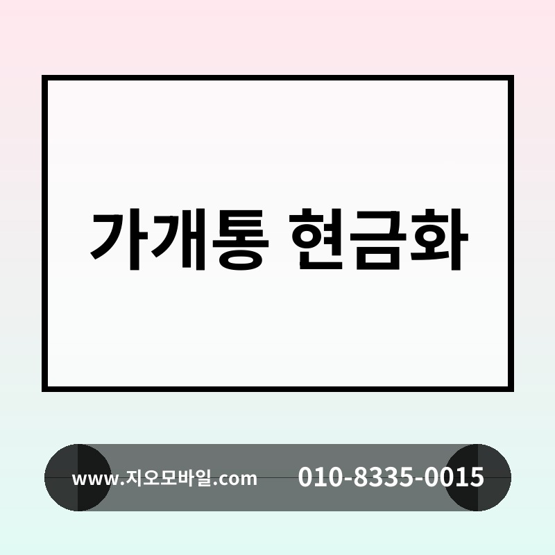 가개통 현금화