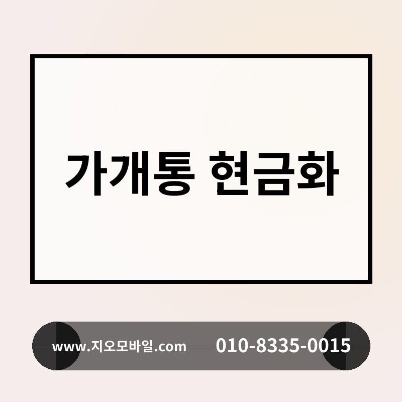 가개통 현금화