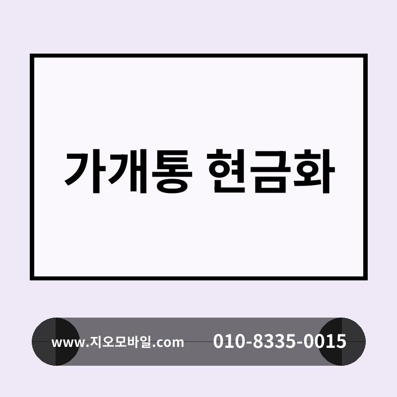 가개통 현금화