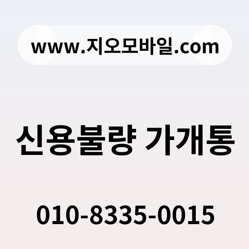 신용불량 가개통