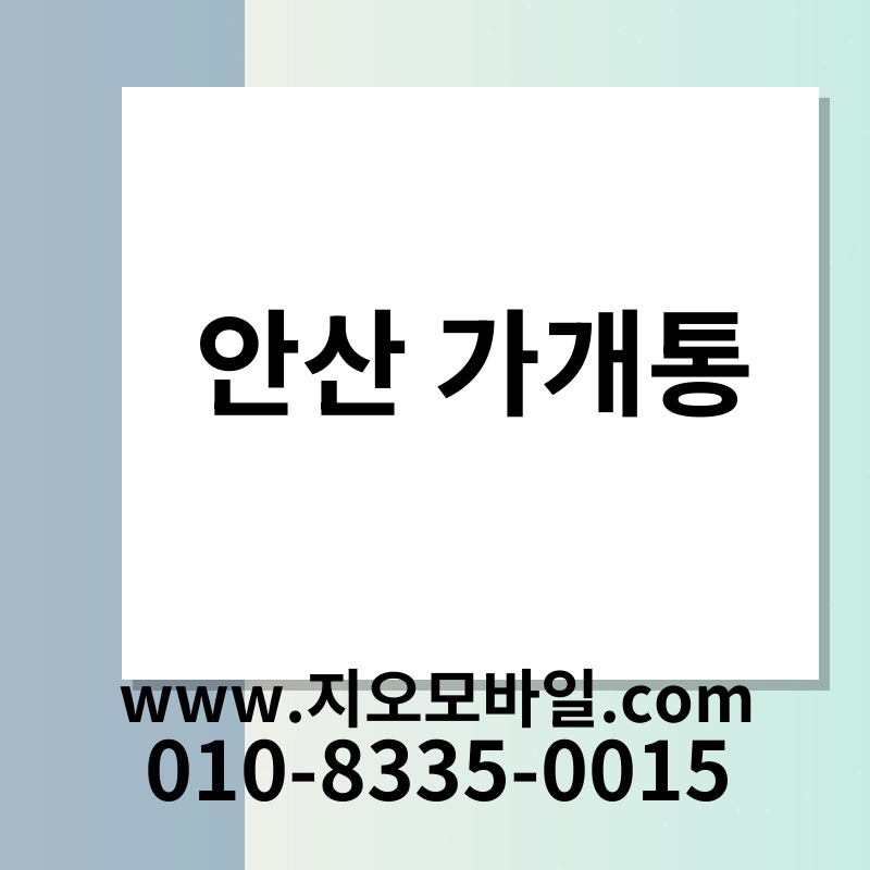 안산 가개통