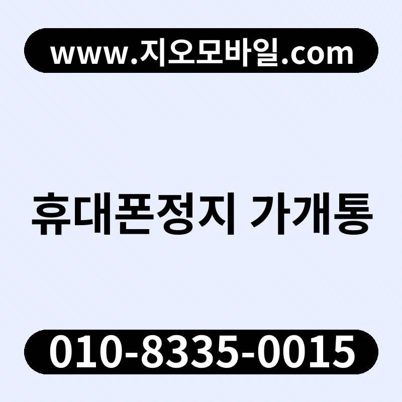 휴대폰정지 가개통