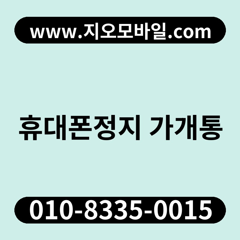 휴대폰정지 가개통