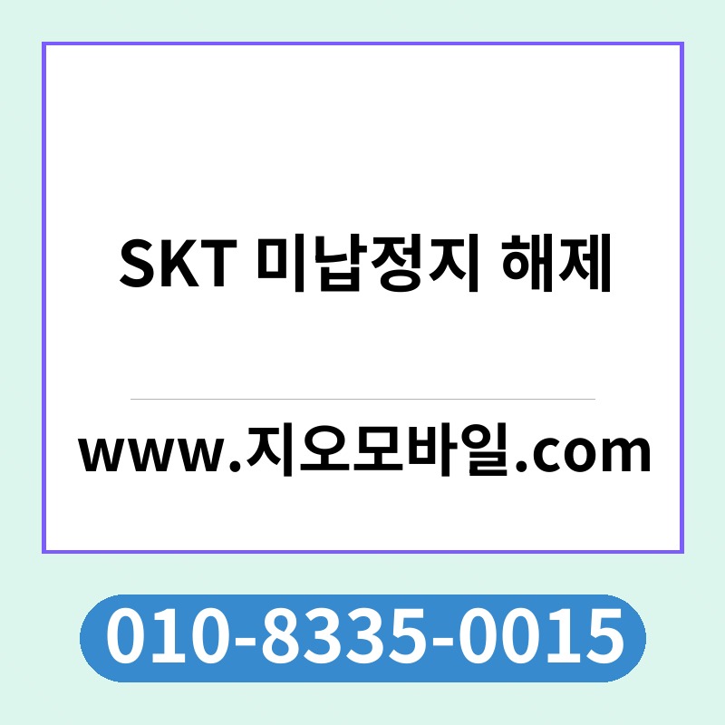 SKT 미납정지 해제