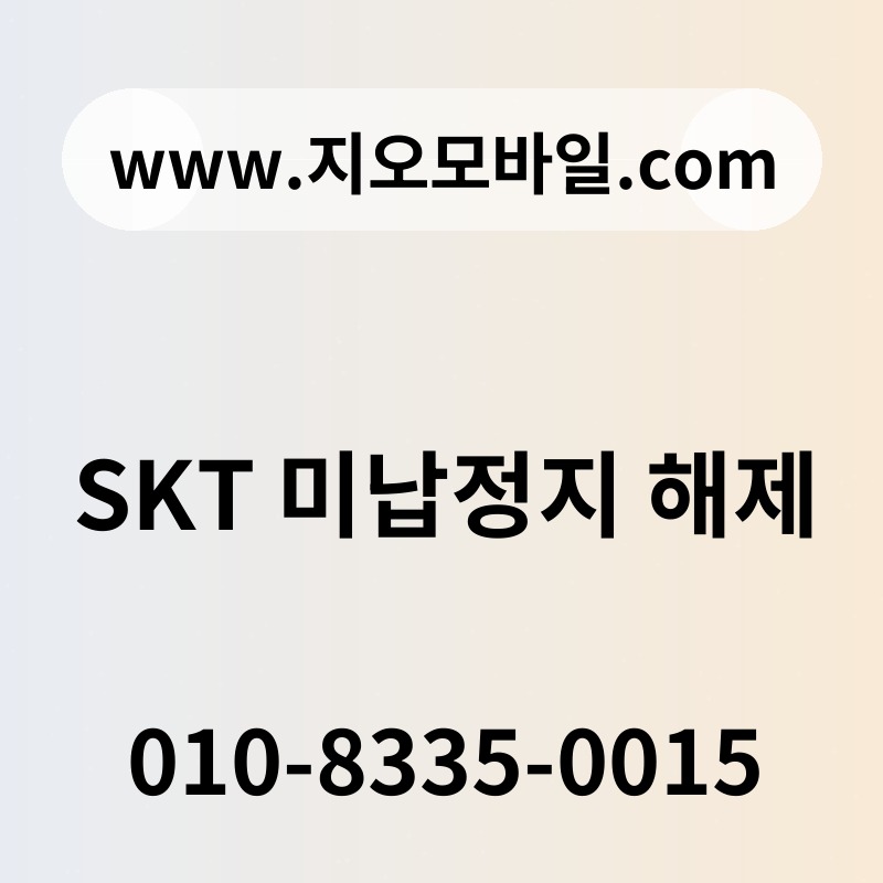 SKT 미납정지 해제