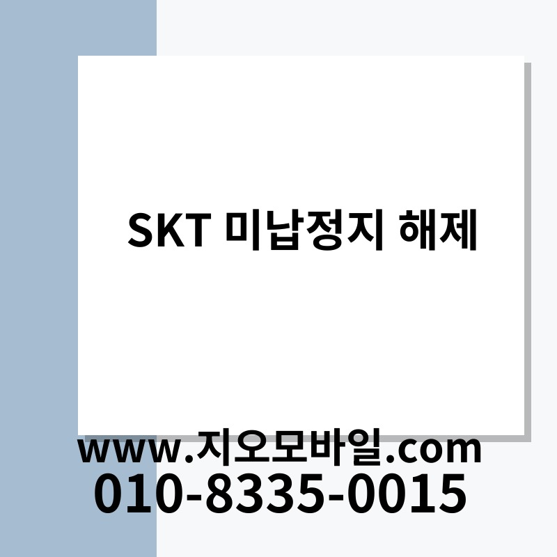 SKT 미납정지 해제