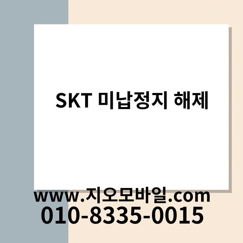 SKT 미납정지 해제