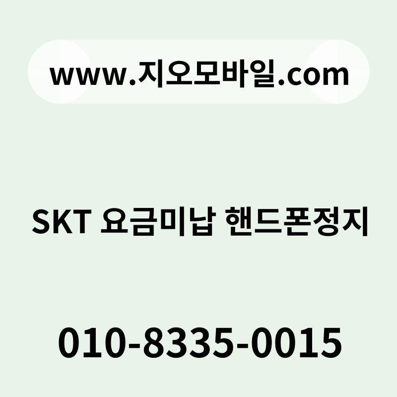 SKT 요금미납 핸드폰정지