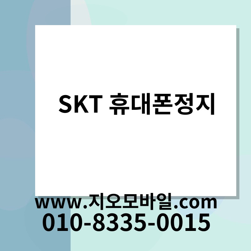 SKT 휴대폰정지