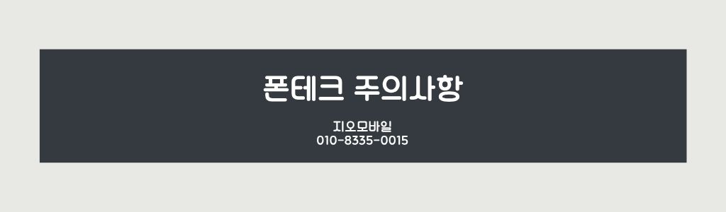 폰테크주의사항