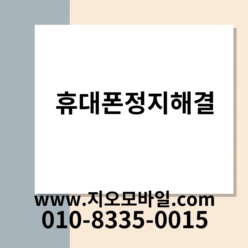 휴대폰정지해결