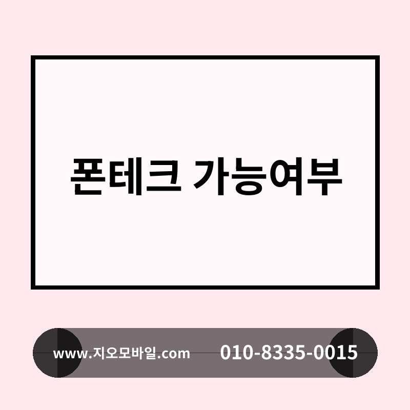 폰테크 가능여부