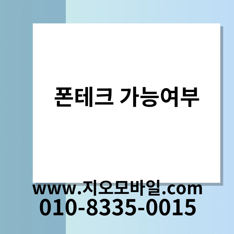 폰테크 가능여부