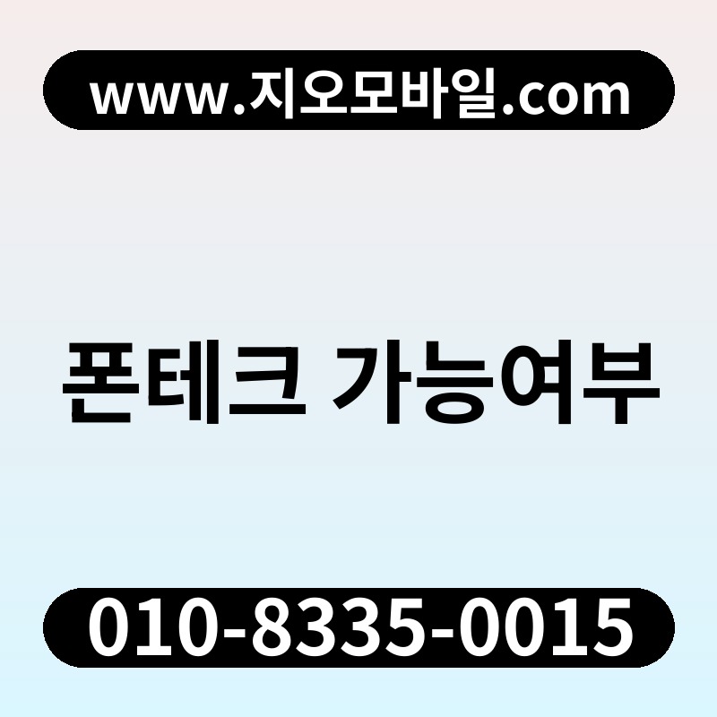 폰테크 가능여부