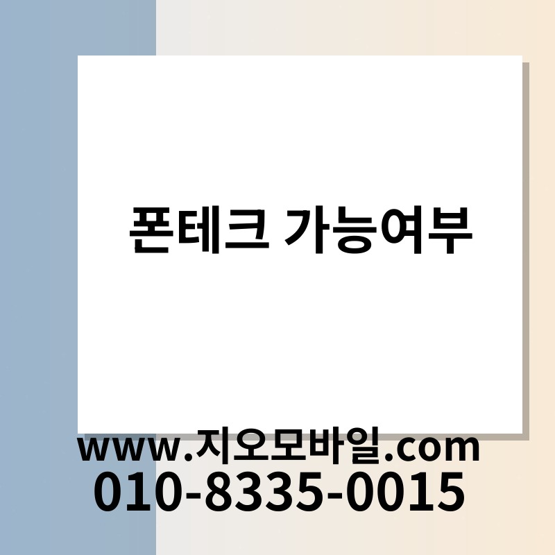 폰테크 가능여부