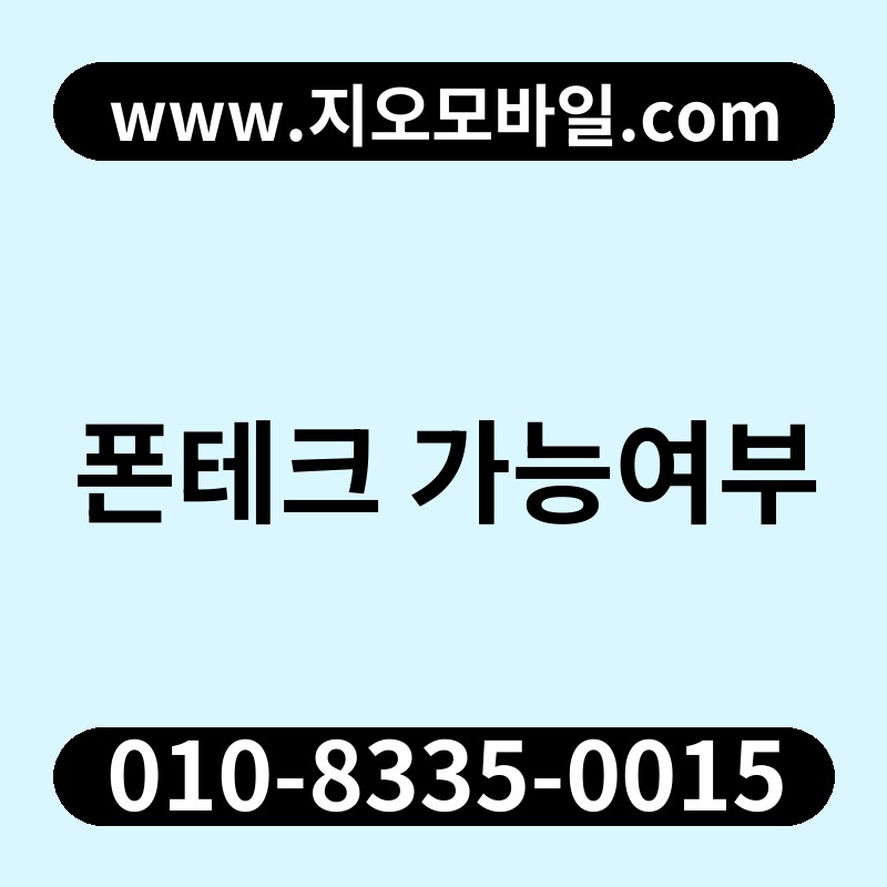 폰테크 가능여부