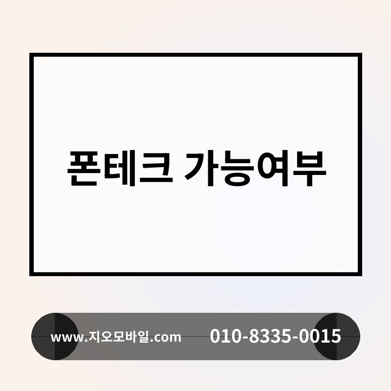 폰테크 가능여부
