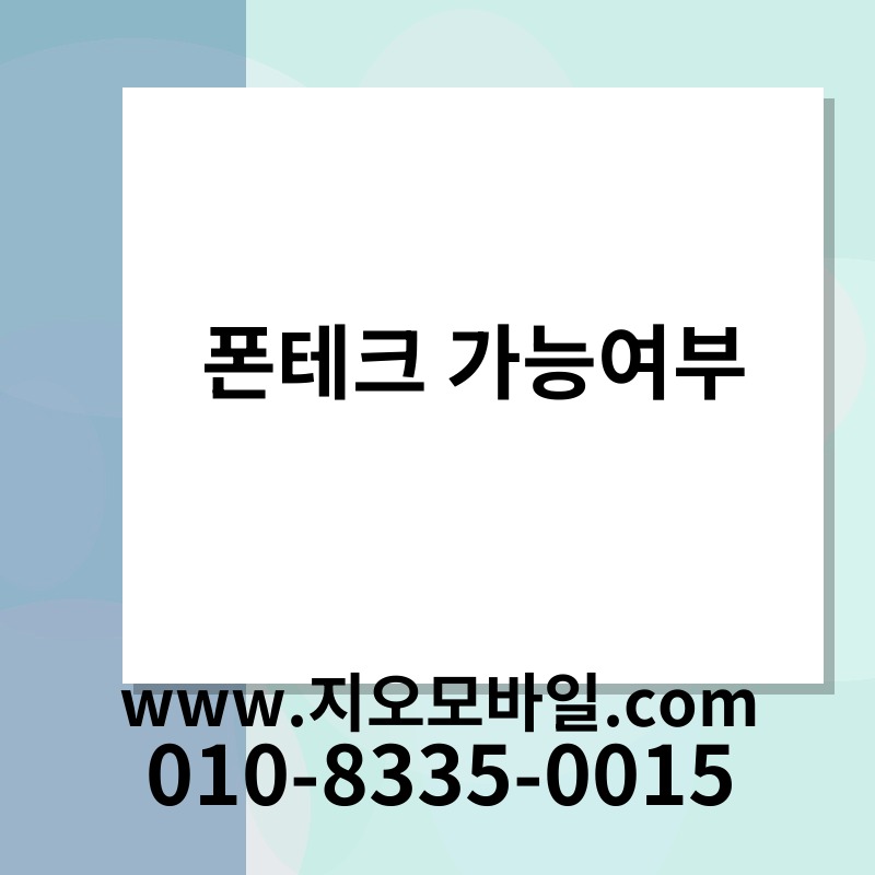 폰테크 가능여부