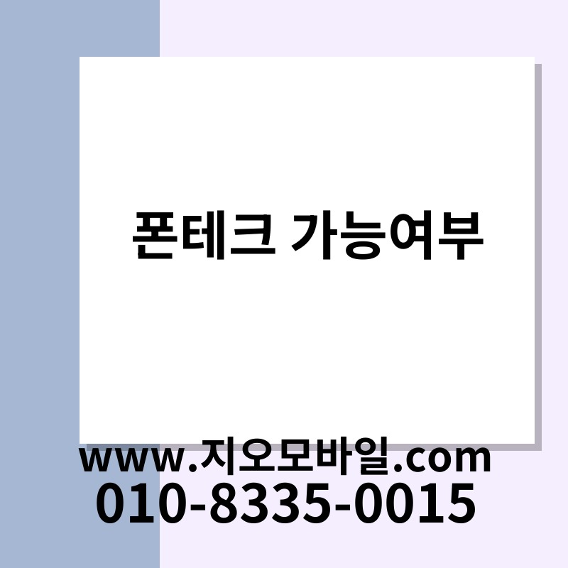 폰테크 가능여부