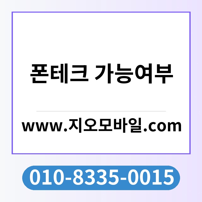폰테크 가능여부
