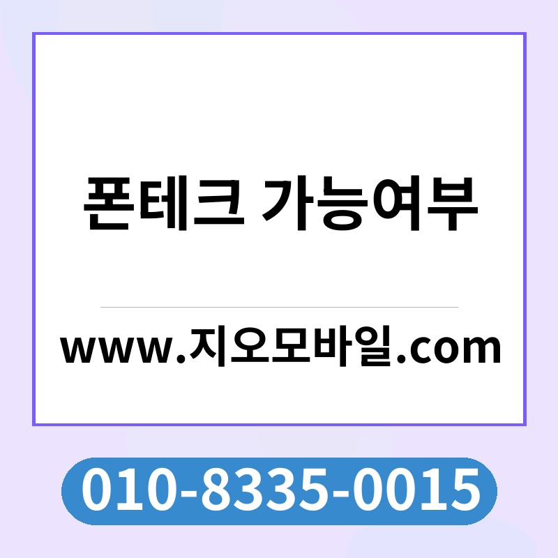폰테크 가능여부