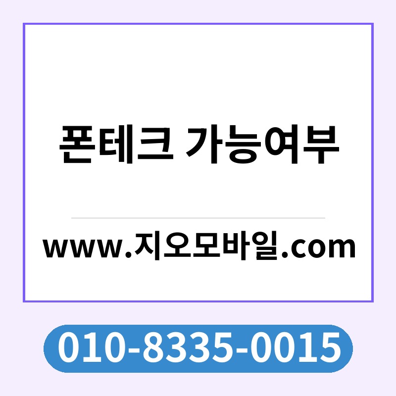 폰테크 가능여부
