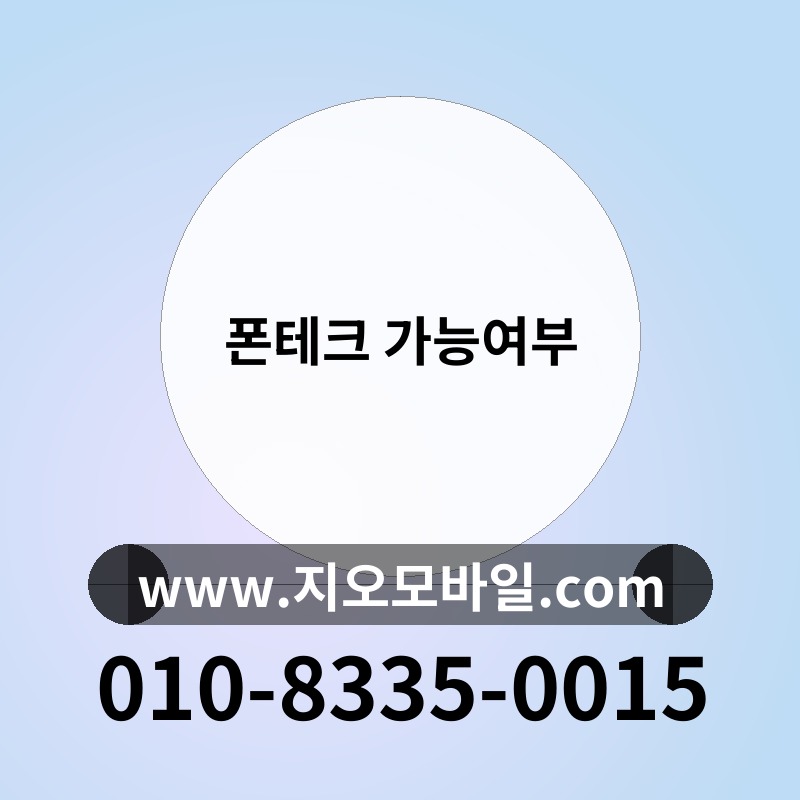 폰테크 가능여부