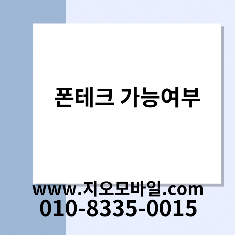 폰테크 가능여부