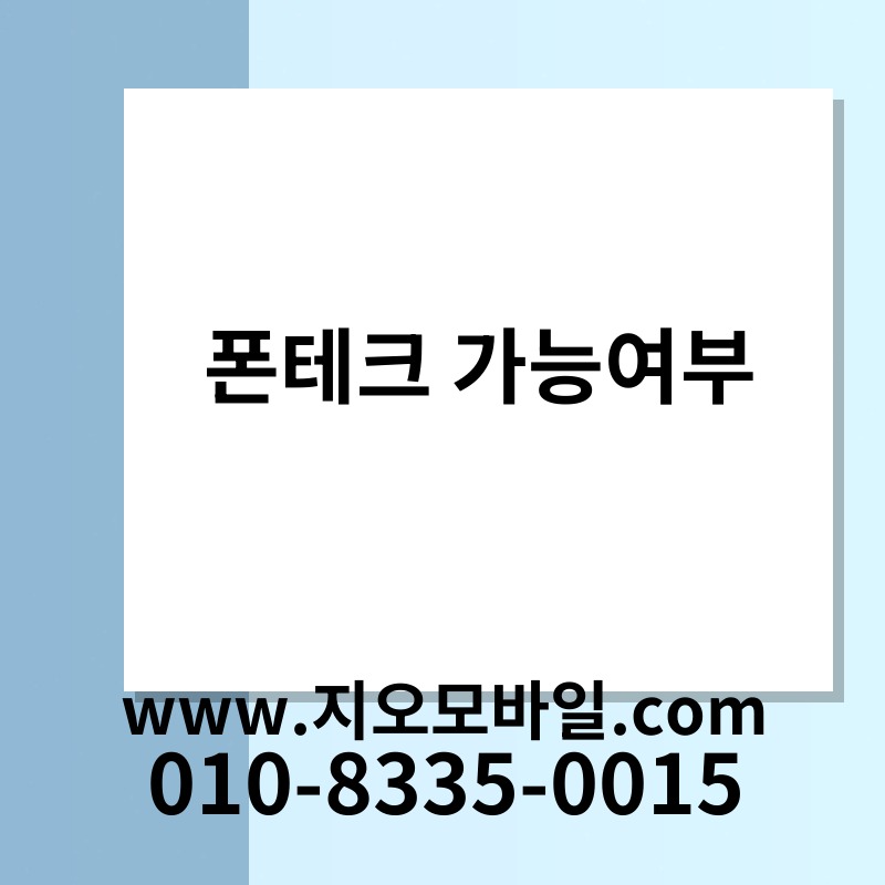 폰테크 가능여부