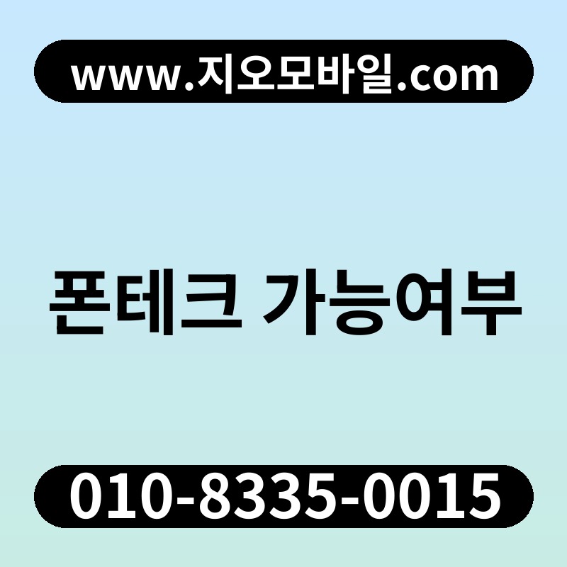 폰테크 가능여부