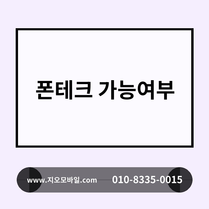 폰테크 가능여부