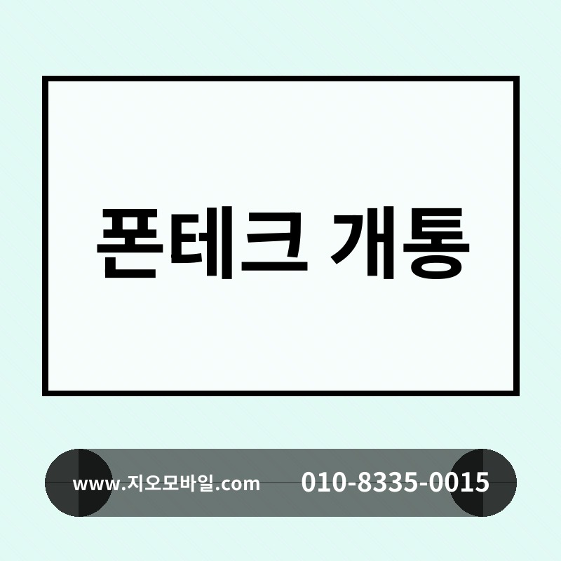 폰테크 개통