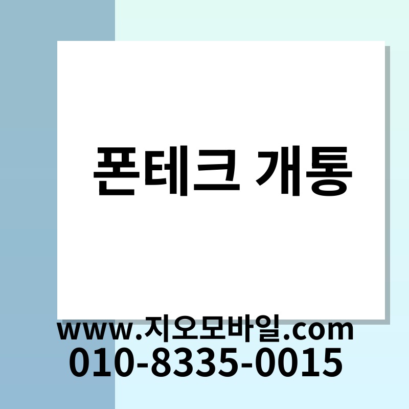 폰테크 개통