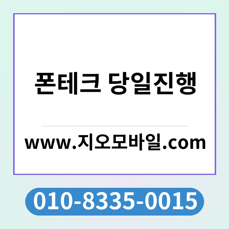 폰테크 당일진행