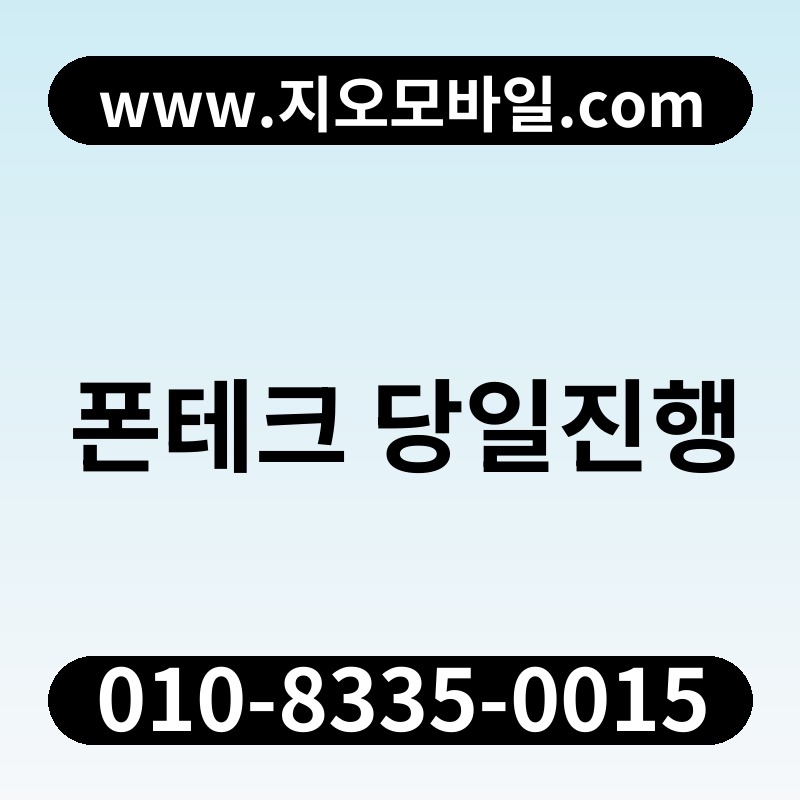 폰테크 당일진행