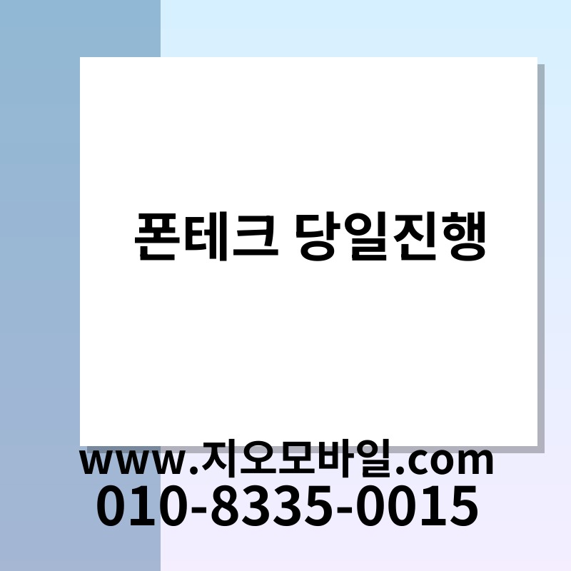 폰테크 당일진행