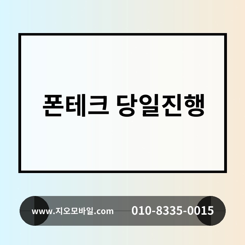 폰테크 당일진행