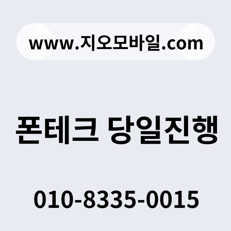 폰테크 당일진행