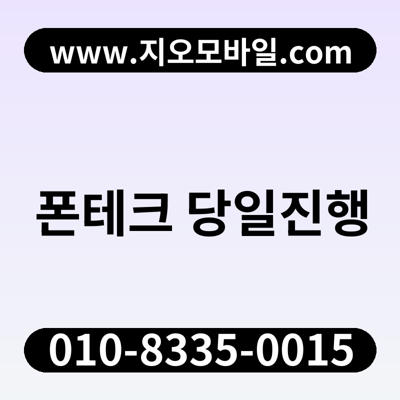 폰테크 당일진행