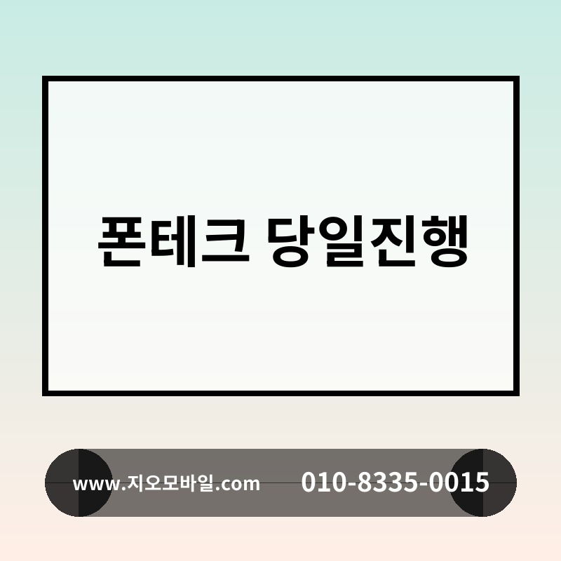 폰테크 당일진행