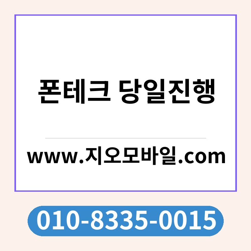 폰테크 당일진행
