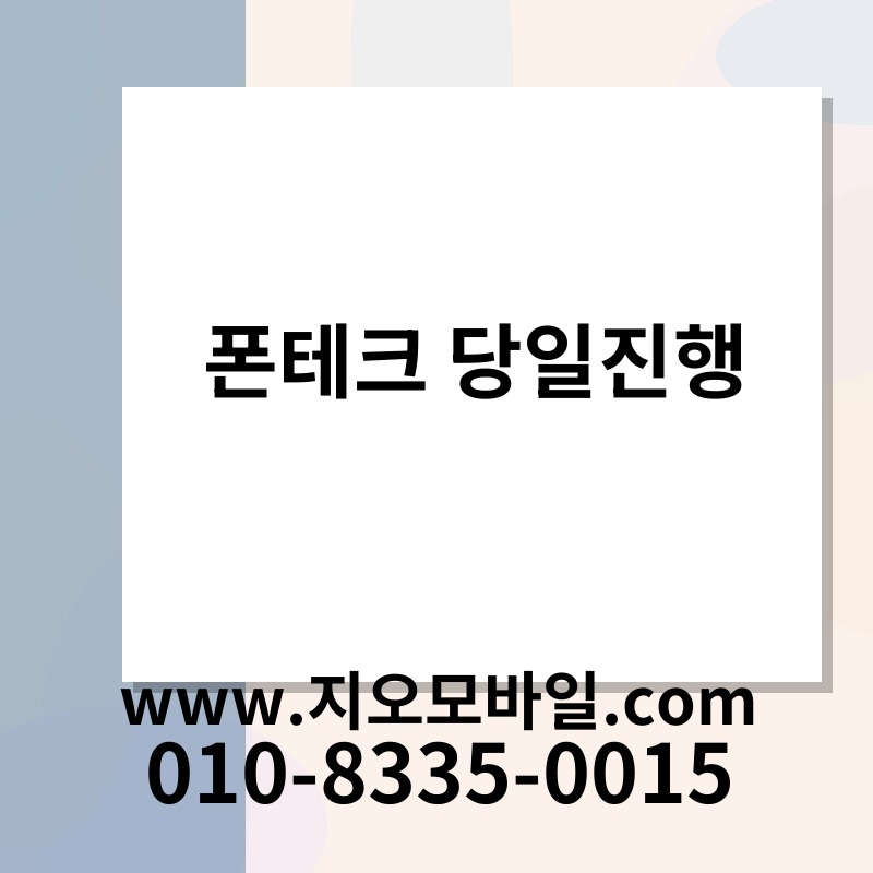 폰테크 당일진행